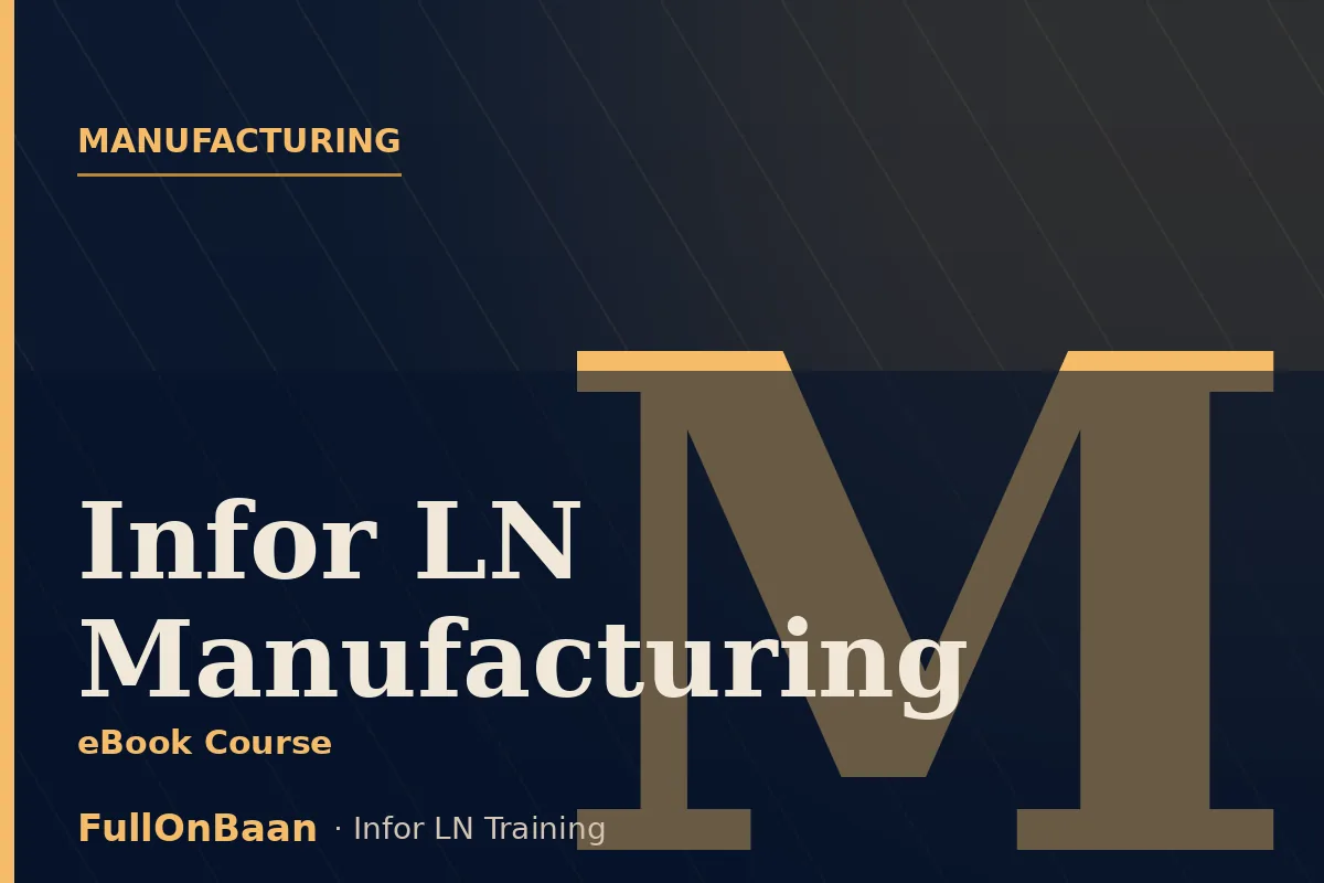 Infor LN Manufacturing Training — Production Order Management, Routing, Work Centers